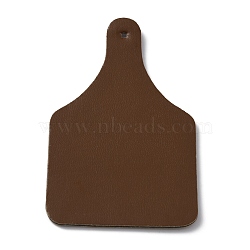 PU Leather Label Tags, with Holes, for DIY Jeans, Bags, Shoes, Hat Accessories, Coconut Brown, 76x50x2mm, Hole: 2mm(DIY-WH0304-266B)