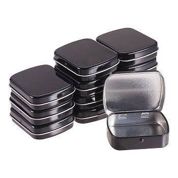 Mini Portable Box, Small Storage Box, Jewelry Box, Rectangle, Black, 6.2x5.1x1.6cm, Inner Size: 5.5x4.3cm, 12pcs/box