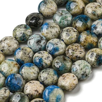 Natural K2 Stone Beads Strands, Flat Round, 8x5mm, Hole: 1mm, about 49pcs/strand, 15.75''(40cm)