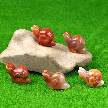 Natura Colorl Jade Carved Healing Snail Figurines, Reiki Energy Stone Display Decorations, 18x24~28x12mm