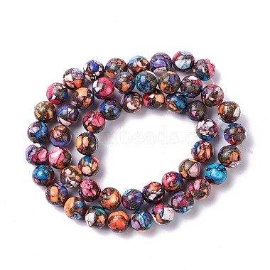 Assembled Synthetic Pyrite and Dyed Howlite Beads Strands(G-K317-A29)-4