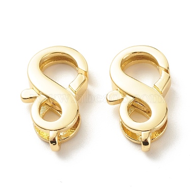 Real 18K Gold Plated Infinity Brass Lobster Claw Clasps
