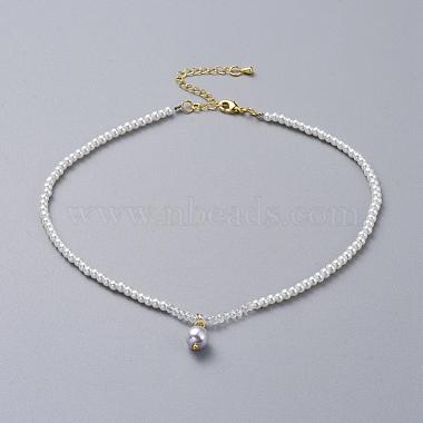 Glass Pearl Beads Pendants Necklaces(NJEW-JN02564)-2