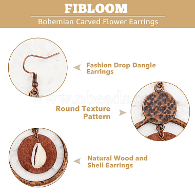 6 Pairs 6 Style Flower & Ring & Teardrop & Leaf Alloy Dangle Earrings Sets with Enamel(EJEW-FI0001-62)-4