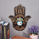Hamsa Hand Wooden Crystal Sphere Display Stands(AJEW-WH0258-822B)-4