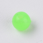 Plastic Luminous Glow Fishing Beads, Round Beads Fishing Lures, Fishing Tackle Tools, Lawn Green, 5mm, Hole: 1.5mm, 100pcs/bag(FIND-WH0075-39C)