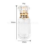 Refillable Glass Spray Empty Bottles, with Aluminum Fine Mist Sprayer & Dust Cap, for Perfume, Essential Oil, Clear, 3.5x3.5x9.6cm, Capacity: 30ml(1.01fl. oz)(PW-WG45259-01)