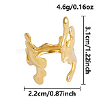 304 Stainless Steel Open Cuff Rings, Coral, Golden, 31mm, US Size 12 3/4(22mm)(ID3951-2)