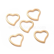 304 Stainless Steel Linking Rings, Heart, Golden, 14.5x15x1.5mm, Hole: 12x10mm(STAS-H416-13G)