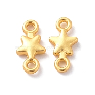 Rack Plating Alloy Connector Charms, Cadmium Free & Lead Free & Nickle Free, Star, Matte Gold Color, 14x7x2mm, Hole: 1.8mm(FIND-I036-09MG)