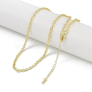 Rack Plating Brass Textured Cable Chain Necklaces for Women, Long-Lasting Plated, Lead Free & Cadmium Free, Real 18K Gold Plated, 15.98 inch(40.6cm)(NJEW-K382-06G)