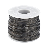 PVC Synthetic Rubber Cord, No Hole, with Glitter Powder and Spool, Flat, Slate Gray, 2.3x0.8mm, about 27.34 Yards(25m)/Roll(RCOR-YW0001-03)