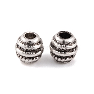 Antique Silver Alloy Tibetan Beads, Lead Free & Cadmium Free, Hole Beads, Cylinder, Antique Silver, 3.5x3.5x3.5mm, Hole: 1mm, 7147pcs/1000g(FIND-S230-08AS)