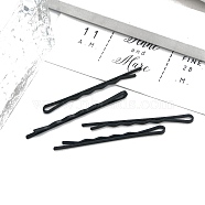 Metal Hair Bobby Pins, Jewelry Hair Accessories, Black, 55x2mm, 100pcs/set(PW-WGBDF9E-12)