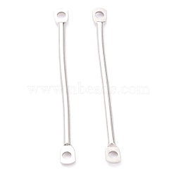 Non-Tarnish 201 Stainless Steel Links Connectors, Bar Links, Stainless Steel Color, 25x2x1mm, Hole: 1mm(X-STAS-B011-01A-P)