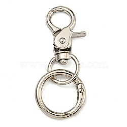 Alloy Split Key Rings, Keychain Clasp Findings, Platinum, 64.5mm(FIND-B044-01P)