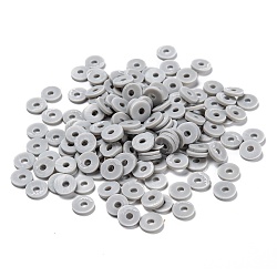 Handmade Polymer Clay Beads, for DIY Jewelry Crafts Supplies, Disc/Flat Round, Heishi Beads, Light Grey, 4x1mm, Hole: 1mm, about 33165pcs/603g(CLAY-Q251-4.0mm-36)