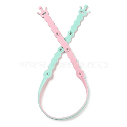 Silicone Baby Pacifier Holder Chains, Baby Chewing Teething Toys for Baby Shower, Crown, Pink, 510x21x5mm, Hole: 4.5mm(SIL-P004-B01)