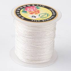 Round Metallic Thread, Embroidery Thread, 6-Ply, White, 0.6mm, about 87.48 yards(80m)/roll(MCOR-L001-0.6mm-21)