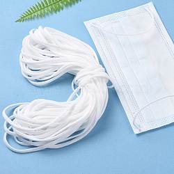 1/8 inch Flat Nylon Elastic Hollow Band for Face Mouth Cover Ear Loop, Mouth Cover Elastic Cord, for DIY Sewing Crafts, Disposable Mouth Cover Material, White, 1/8 inch, 4mm, about 2300m/5000g(7545feet/5000g)(OCOR-E024-02)