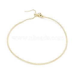 Brass Chain Bracelet, Real 18K Gold Plated, 0.15cm, Inner Diameter: 2-1/2 inch(6.5cm)(X-BJEW-M201-01G)