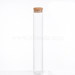 Mini High Borosilicate Glass Bottle Bead Containers, Wishing Bottle, with Cork Stopper, Column, Clear, 18x3cm, Capacity: 100ml(3.38fl. oz)(BOTT-PW0001-262I)