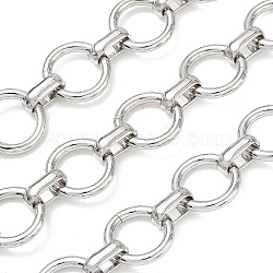 Rack Plating Brass Oval Link Chains, Unwelded, with Spool, Platinum, 13x2mm, Link: 3x9.5x5.5mm, about 16.40 Feet(5m)/Roll(CHC-N009-01P)