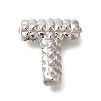 Rack Plating, Brass Pendants, Cadmium Free & Lead Free, Letter A~Z Charms, Letter T, 21x19.5x6.5mm, Hole: 2.5x3mm