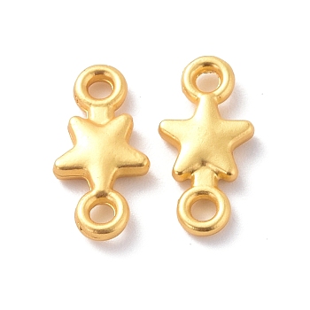 Rack Plating Alloy Connector Charms, Cadmium Free & Lead Free & Nickle Free, Star, Matte Gold Color, 14x7x2mm, Hole: 1.8mm
