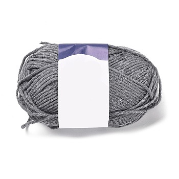 Milk Cotton Knitting Acrylic Fiber Yarn, 5-Ply Crochet Yarn, Punch Needle Yarn, Gray, 2mm
