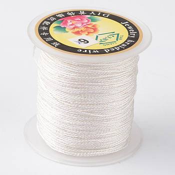 Round Metallic Thread, Embroidery Thread, 6-Ply, White, 0.6mm, about 87.48 yards(80m)/roll