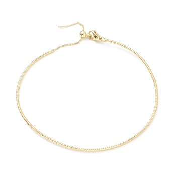 Brass Chain Bracelet, Real 18K Gold Plated, 0.15cm, Inner Diameter: 2-1/2 inch(6.5cm)