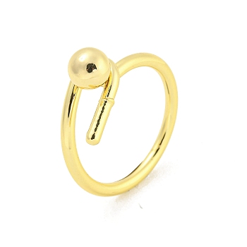 Round Brass Finger Rings, Long-Lasting Plated, Golden, US Size 8(18.1mm)