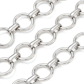 Rack Plating Brass Oval Link Chains, Unwelded, with Spool, Platinum, 13x2mm, Link: 3x9.5x5.5mm, about 16.40 Feet(5m)/Roll