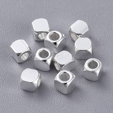 Silver Square 201 Stainless Steel Beads
