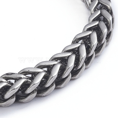 304 de acero inoxidable pulseras de cadena de trigo(BJEW-L673-004-AS)-2
