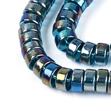 ab色のメッキ透明ガラスビーズストランド(GLAA-T026-4x8mm-T03)-3