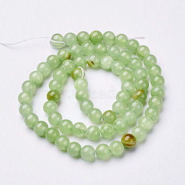Natural Flower Jade Beads Strands(GSR8mmC193)-4