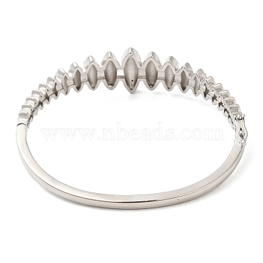 Brass Oval Hinged Bangle with Cubic Zirconia for Women(BJEW-K229-05P)-2