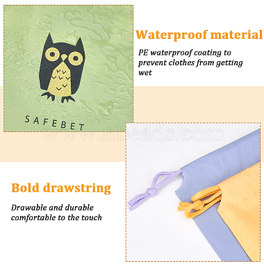 6Pcs 3 Sizes 2 Colors Polyethylene Waterproof Drawstring Storage Bags(ABAG-CN0001-47)-5