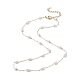 Glass Pearl Link Chain Necklace(NJEW-JN04252)-1