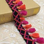 10 Yards Polyester Tassel Ribbon, for Garment Accessories, Camellia, 2 inch(50mm)(OCOR-WH0101-33C)