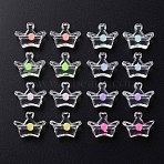 Transparent Acrylic Beads, Bead in Bead, Crown, Mixed Color, 14x17.5x7mm, Hole: 2mm, about 581pcs/500g(MACR-S373-105-B)