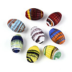 Handmade Lampwork Beads, Barrel, Mixed Color, 18.5~19.5x12~13.5mm, Hole: 1.8~2mm(LAMP-N036-24)