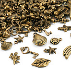 100G CCB Plastic Pendants, Mixed Shapes, Antique Bronze, 12~28.5x5~19.5x3~9.5mm, Hole: 1.2~2.5mm(CCB-TA0001-08AB)