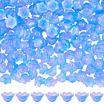 200Pcs Glass Bead Caps for Wind Chimes Making, Multi-Petal, Flower, Blue Violet, 7x11.5x11.5mm, Hole: 1.2mm(GLAA-SP0001-03D)
