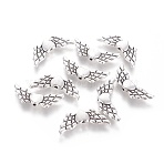 Tibetan Style Alloy Angeltee Beads, Winged Heart, Lead Free & Cadmium Free, Antique Silver, 22x9x3mm, hHole: 1mm(X-TIBEB-5494-AS-RS)