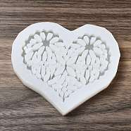 DIY Heart Food Grade Silicone Molds, Fondant Molds, Resin Casting Molds, for Chocolate, Candy, UV Resin & Epoxy Resin Craft Making, White, 89x108x13mm, Inner Diameter: 56x90mm(DIY-I103-01)