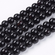 Natural Black Onyx Beads Strands, Grade AB, Round, Dyed & Heated, Black, 6mm, Hole: 0.8mm, about 65pcs/strand, 15.5 inch(G-H1567-6MM)