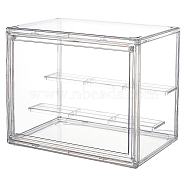 Plastic Minifigures Display Case, Dustproof Dolls Display Box for Models Toys Action Figures, Clear, Finishde Product: 27x18x22cm, 9pcs/set(ODIS-WH00430-82B)